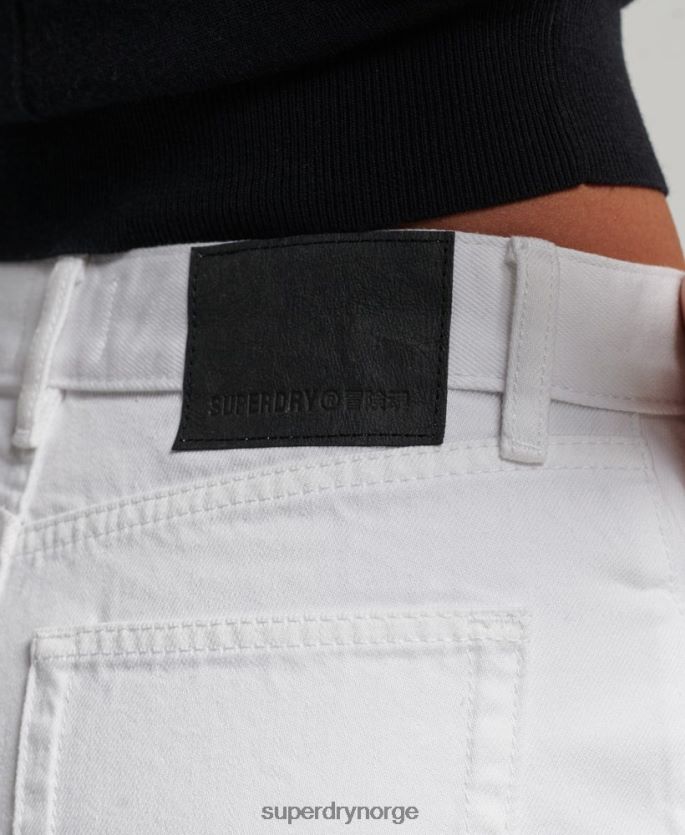 Superdry hvit klær 86P46D2024 høyhøyde denimshorts kvinner