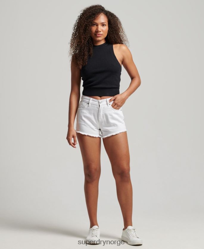 Superdry hvit klær 86P46D2024 høyhøyde denimshorts kvinner
