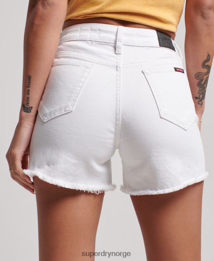 Superdry hvit klær 86P46D2153 slanke shorts med middels høyde kvinner