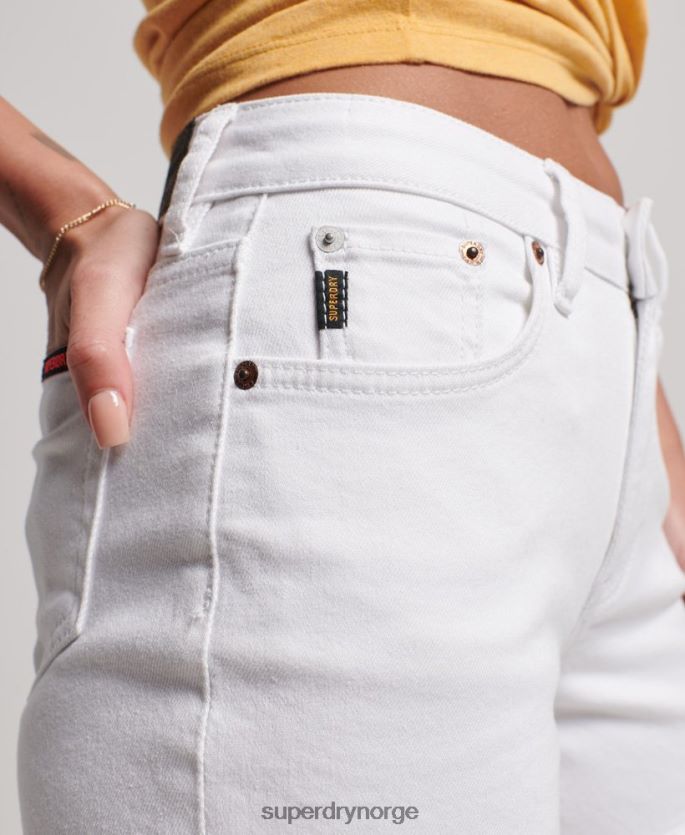 Superdry hvit klær 86P46D2153 slanke shorts med middels høyde kvinner