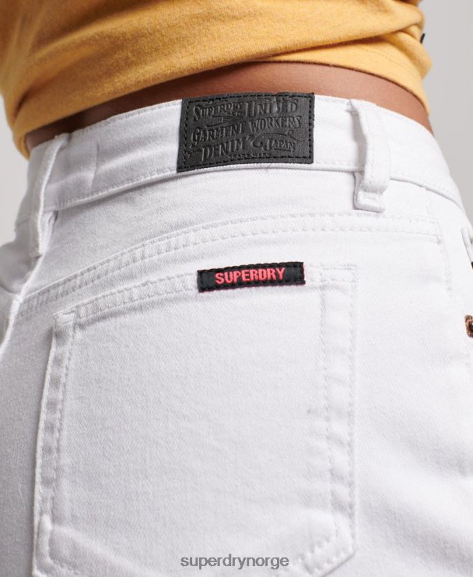 Superdry hvit klær 86P46D2153 slanke shorts med middels høyde kvinner