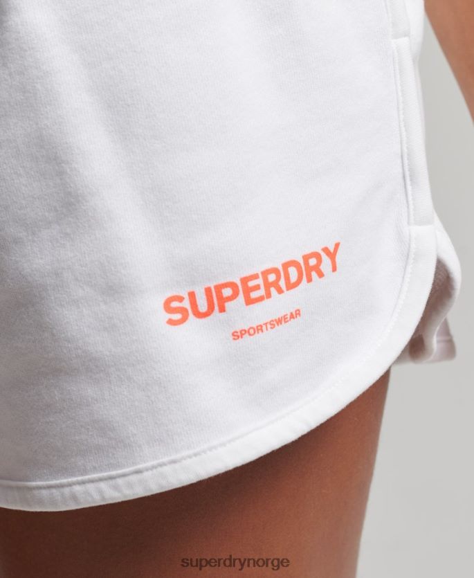 Superdry hvit klær 86P46D3141 kjernesport svette shorts kvinner