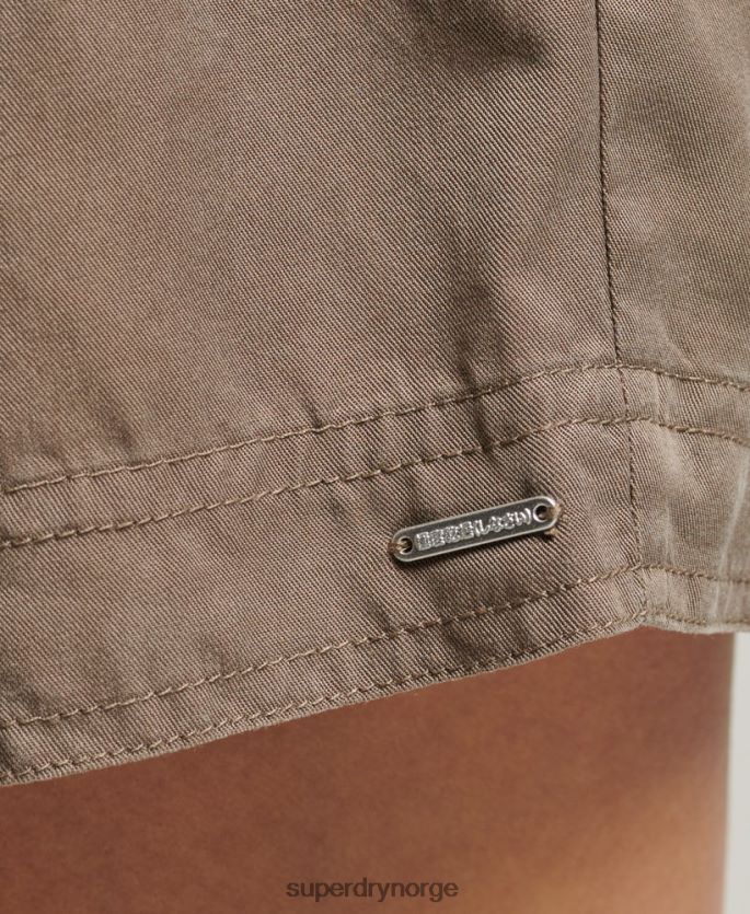 Superdry kaki klær 86P46D3091 ørken paperbag shorts kvinner