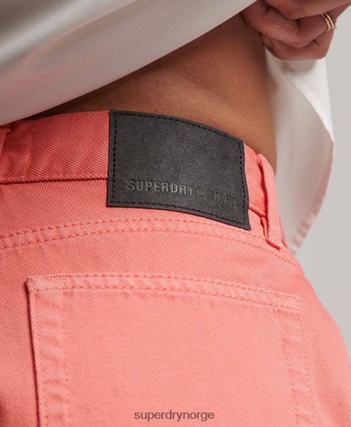 Superdry korall klær 86P46D3104 høyhøyde denimshorts kvinner