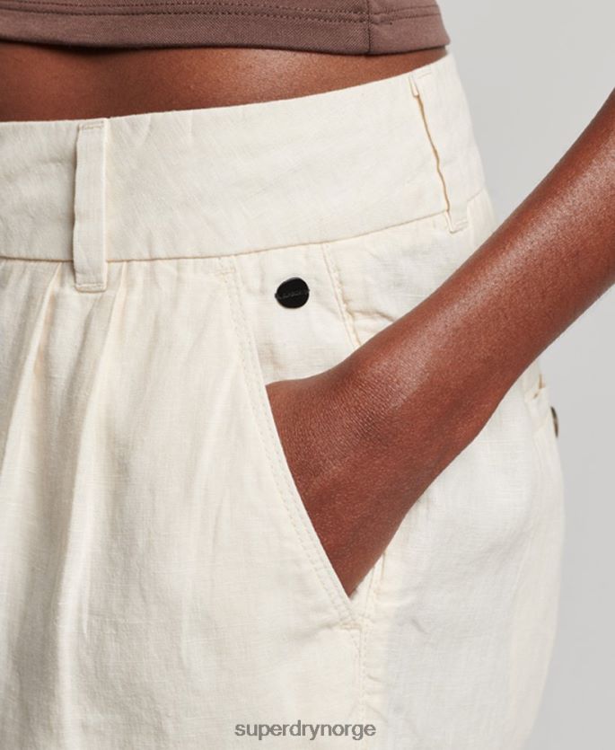 Superdry krem klær 86P46D2070 overfarget linshorts kvinner