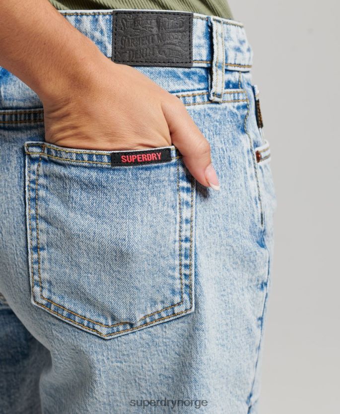 Superdry lyse blå klær 86P46D2161 middels stigning avskåret kort kvinner