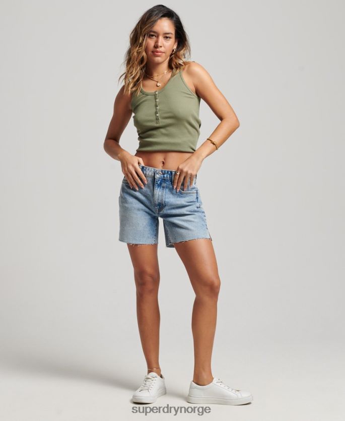Superdry lyse blå klær 86P46D2161 middels stigning avskåret kort kvinner