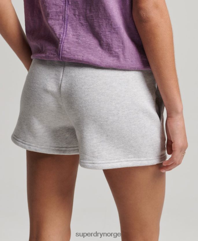 Superdry lysegrå klær 86P46D3153 jerseyshorts med vintage logo i økologisk bomull kvinner