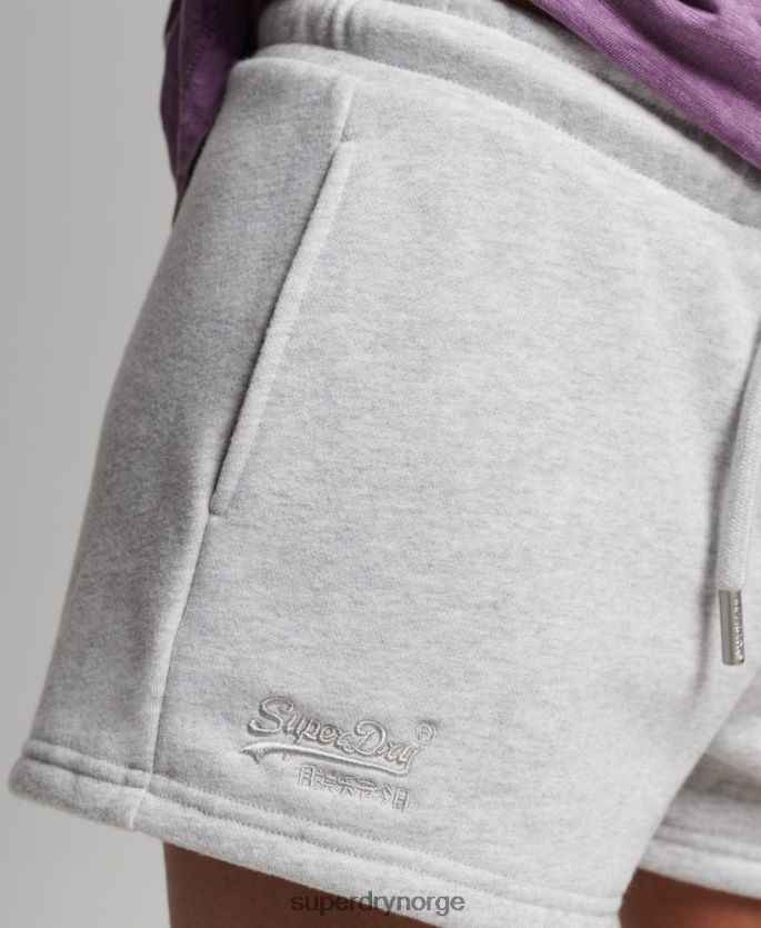 Superdry lysegrå klær 86P46D3153 jerseyshorts med vintage logo i økologisk bomull kvinner