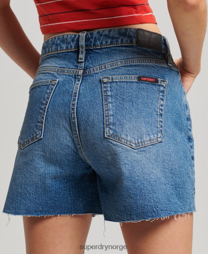 Superdry mørke blå klær 86P46D2212 middels stigning avskåret kort kvinner