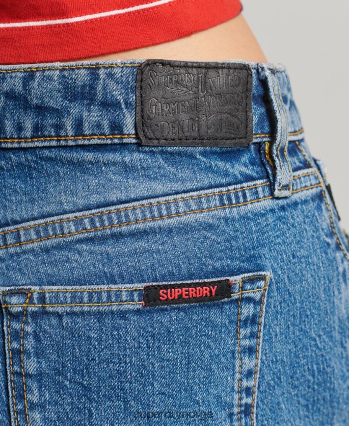 Superdry mørke blå klær 86P46D2212 middels stigning avskåret kort kvinner