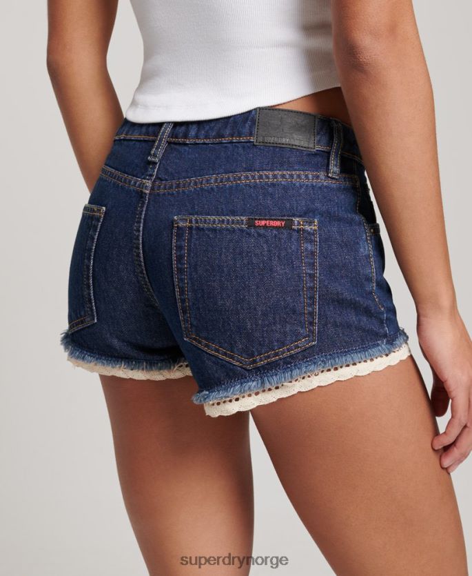 Superdry mørke blå klær 86P46D3105 hot denim shorts kvinner