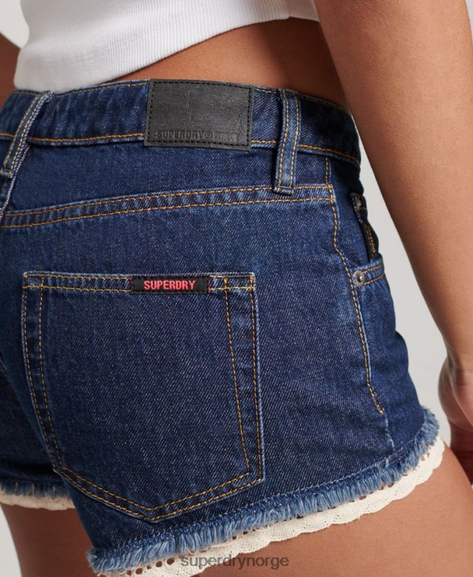 Superdry mørke blå klær 86P46D3105 hot denim shorts kvinner