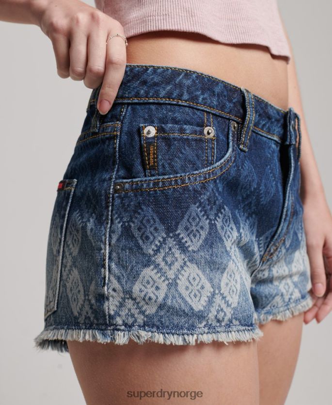Superdry mørke blå klær 86P46D3110 hot denim shorts kvinner