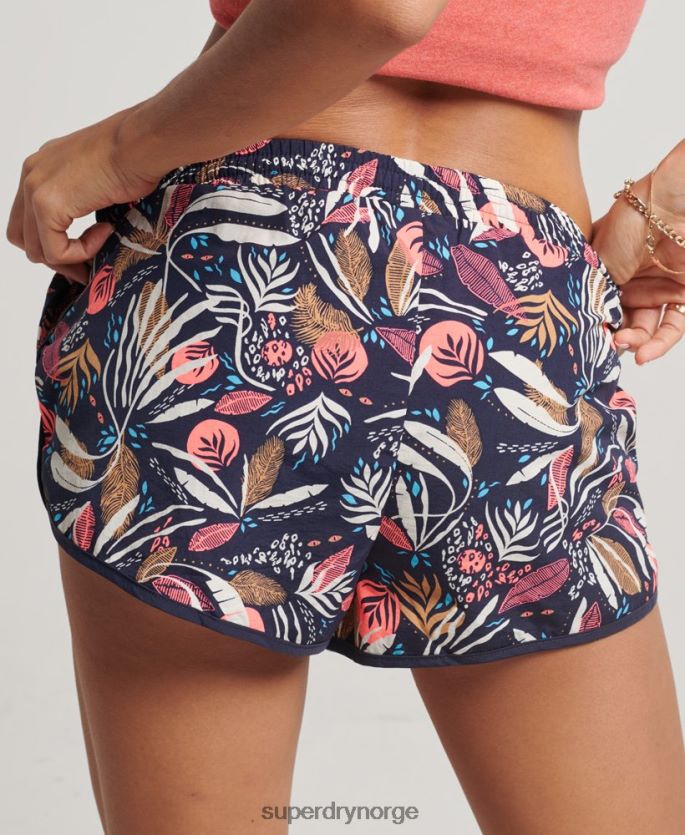 Superdry marinen klær 86P46D3093 strandshorts med tryk kvinner