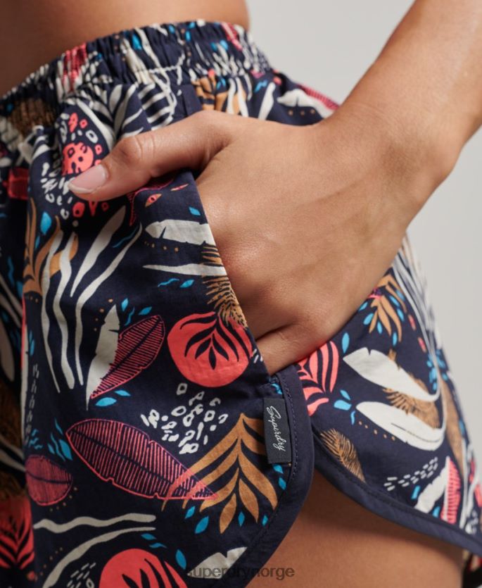 Superdry marinen klær 86P46D3093 strandshorts med tryk kvinner