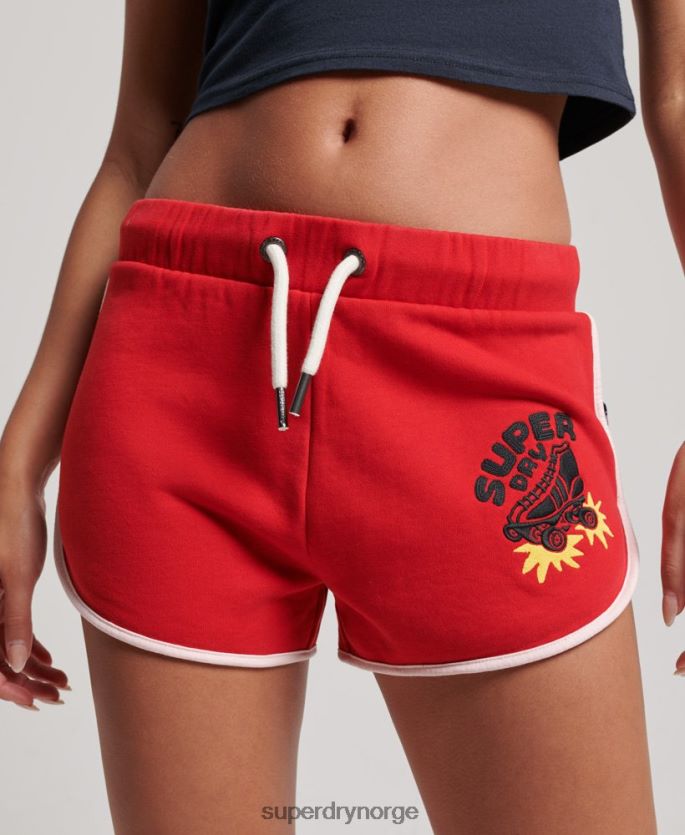 Superdry rød klær 86P46D2180 vintage roll with it jerseyshorts kvinner