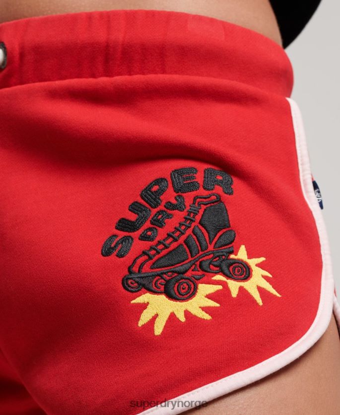 Superdry rød klær 86P46D2180 vintage roll with it jerseyshorts kvinner