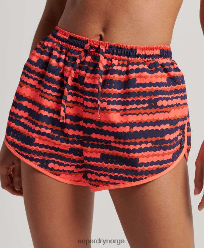 Superdry rosa klær 86P46D3099 strandshorts med tryk kvinner