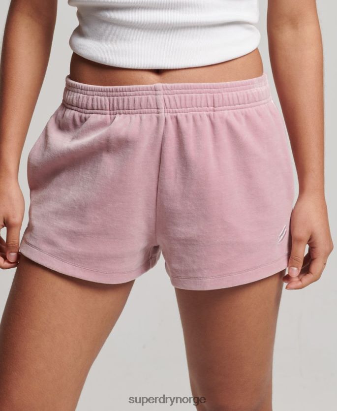 Superdry rosa klær 86P46D3120 s logo velourshorts kvinner