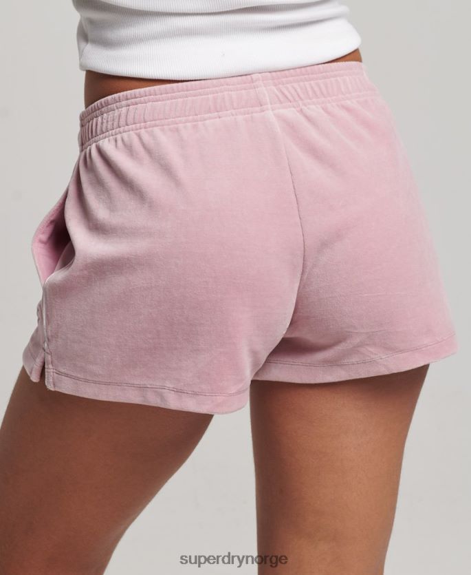 Superdry rosa klær 86P46D3120 s logo velourshorts kvinner