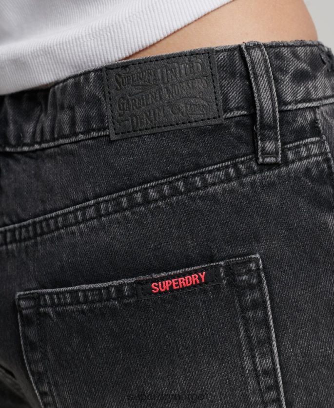 Superdry svart klær 86P46D3102 hot denim shorts kvinner