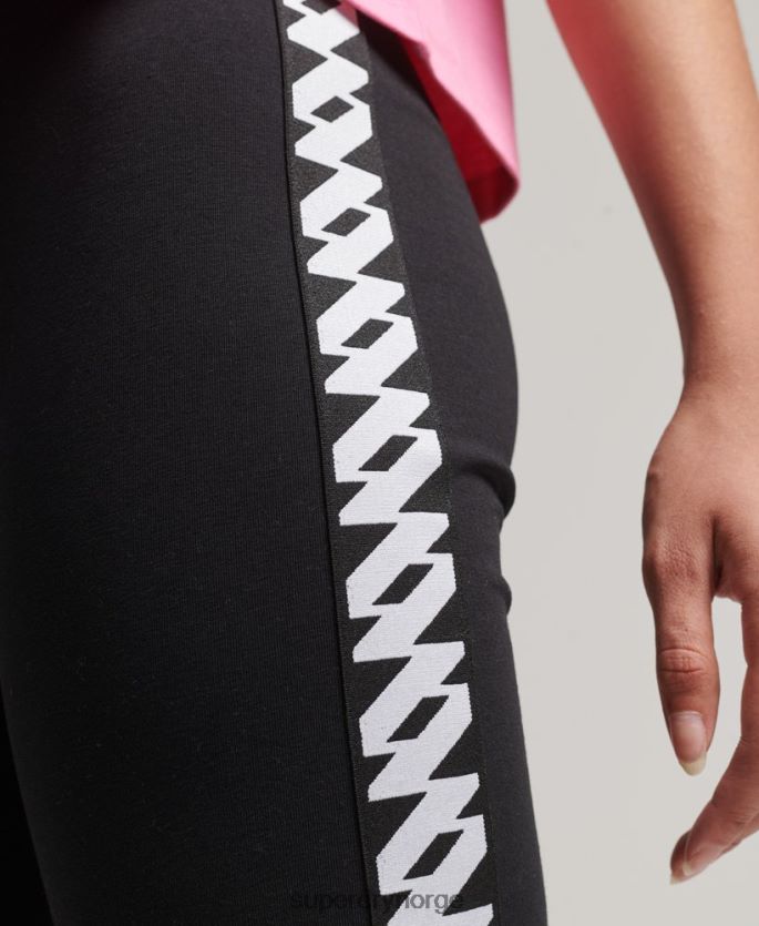 Superdry svart klær 86P46D3123 elastiske sykkelshorts med logo kvinner