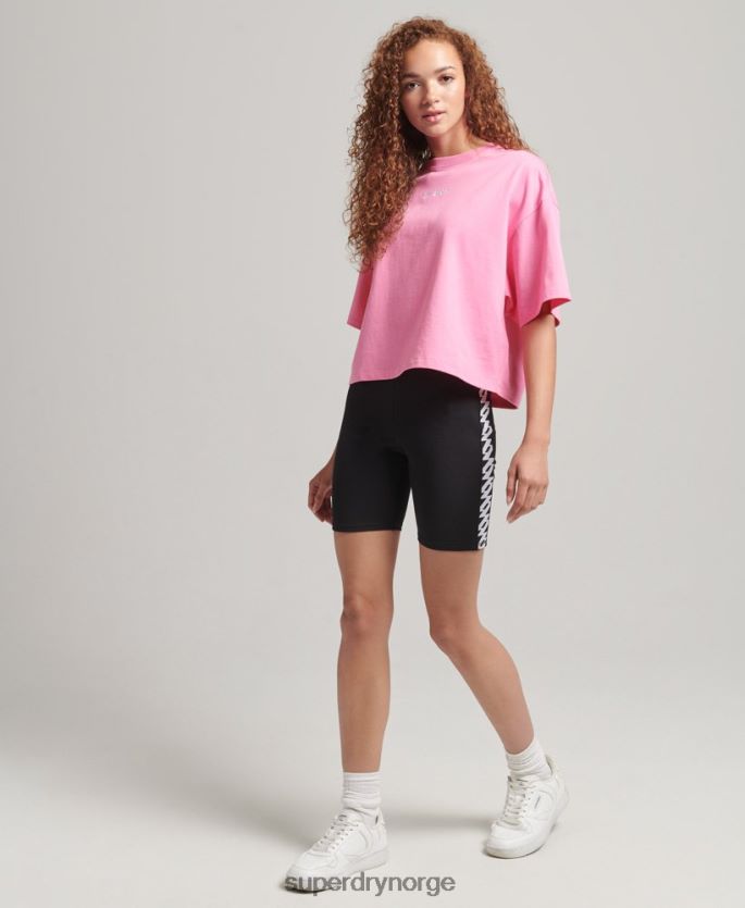 Superdry svart klær 86P46D3123 elastiske sykkelshorts med logo kvinner