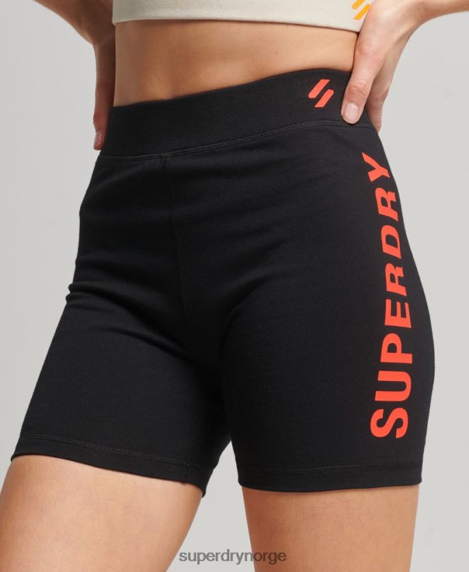 Superdry svart klær 86P46D3131 code core sports sykkelshorts kvinner