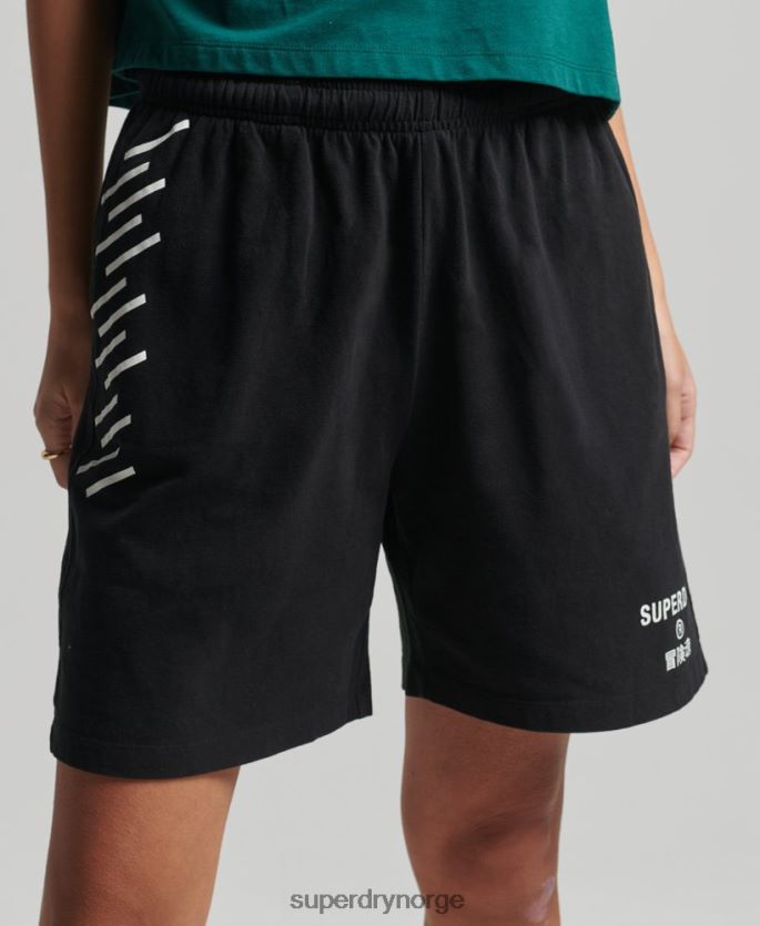 Superdry svart klær 86P46D3162 code core sport gutteshorts kvinner