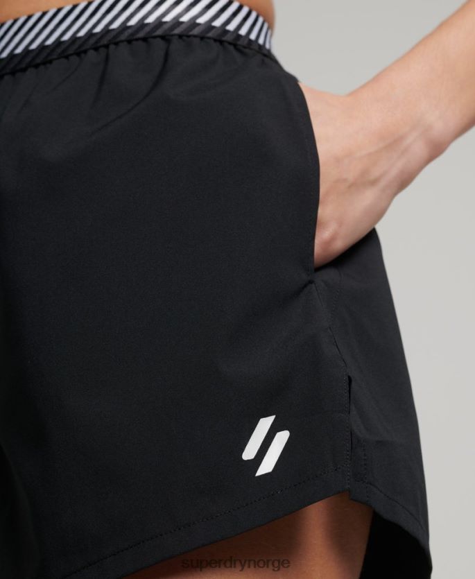 Superdry svart klær 86P46D6326 trene løse shorts kvinner