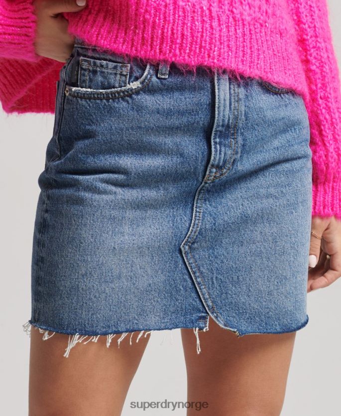Superdry blå klær 86P46D6739 miniskjørt i denim kvinner