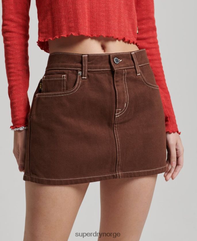 Superdry brun klær 86P46D4115 arbeidsklær miniskjørt kvinner