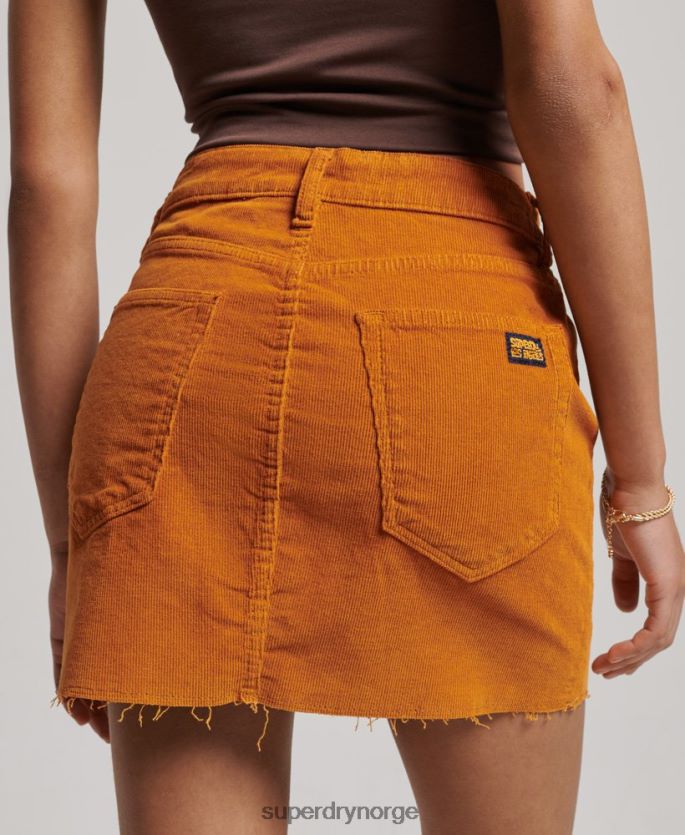 Superdry brun klær 86P46D4149 vintage cord miniskjørt kvinner
