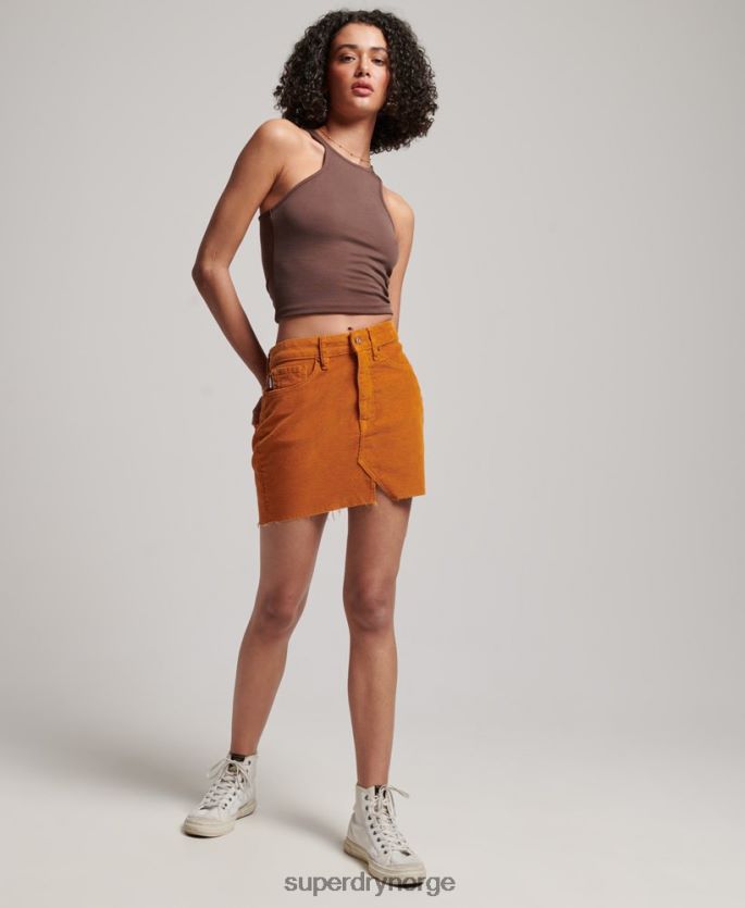 Superdry brun klær 86P46D4149 vintage cord miniskjørt kvinner