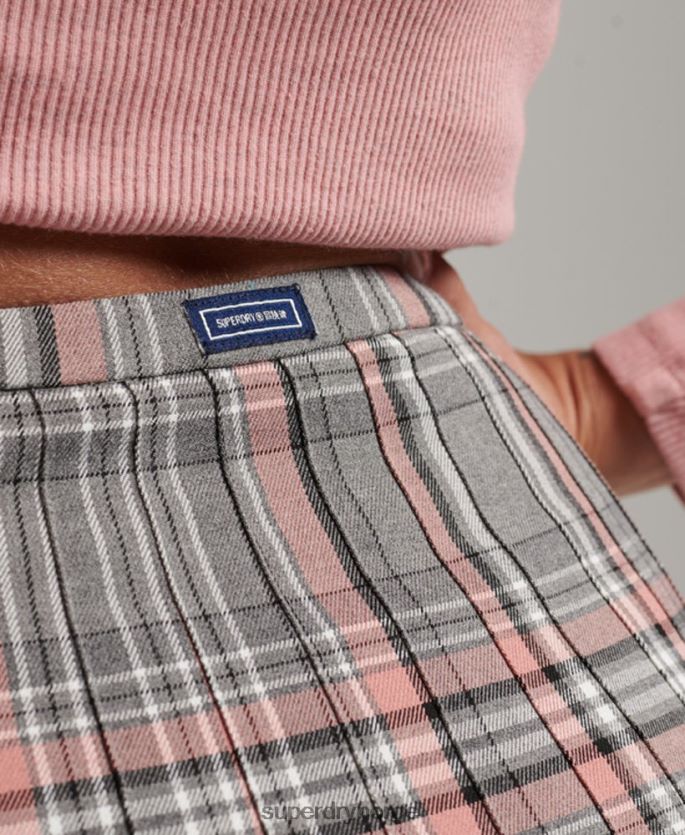 Superdry grå klær 86P46D4155 vintage plissert miniskjørt kvinner