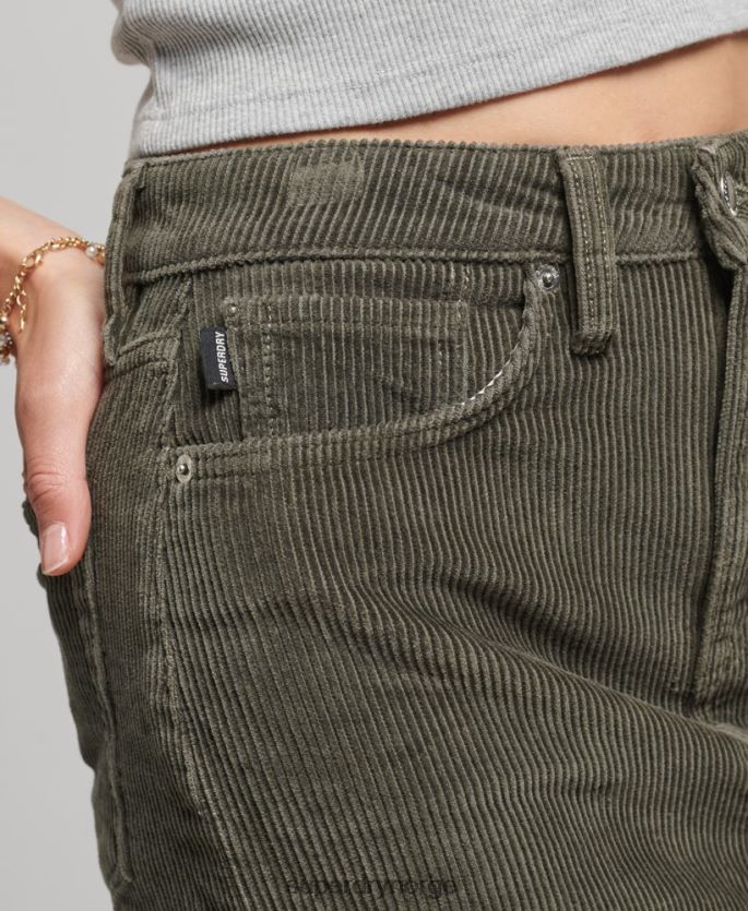 Superdry kaki klær 86P46D6634 ledning miniskjørt kvinner