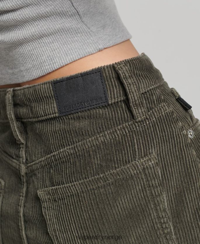 Superdry kaki klær 86P46D6634 ledning miniskjørt kvinner