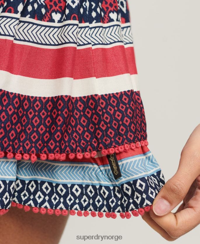 Superdry krem klær 86P46D4127 vintage lagdelt miniskjørt kvinner