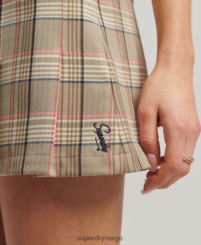 Superdry krem klær 86P46D4130 1/2 rutete skjørt kvinner