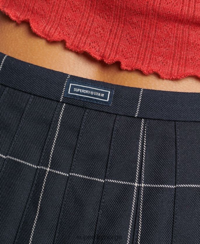 Superdry marinen klær 86P46D4159 vintage plissert miniskjørt kvinner