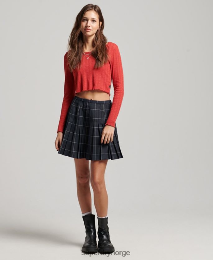 Superdry marinen klær 86P46D4159 vintage plissert miniskjørt kvinner