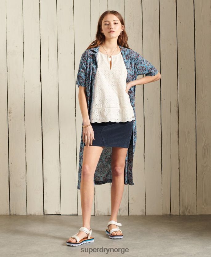 Superdry marinen klær 86P46D6702 ledning miniskjørt kvinner