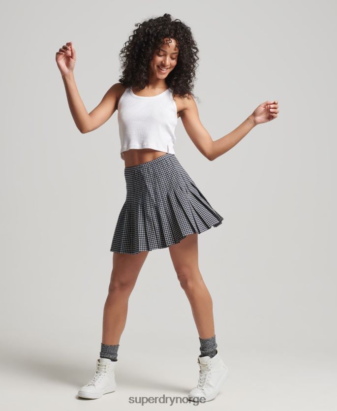 Superdry rød klær 86P46D4148 vintage plissert miniskjørt kvinner