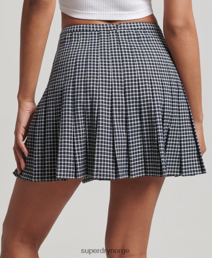 Superdry rød klær 86P46D4148 vintage plissert miniskjørt kvinner