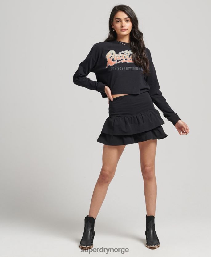 Superdry svart klær 86P46D4128 vintage 90-tallsskjørt kvinner