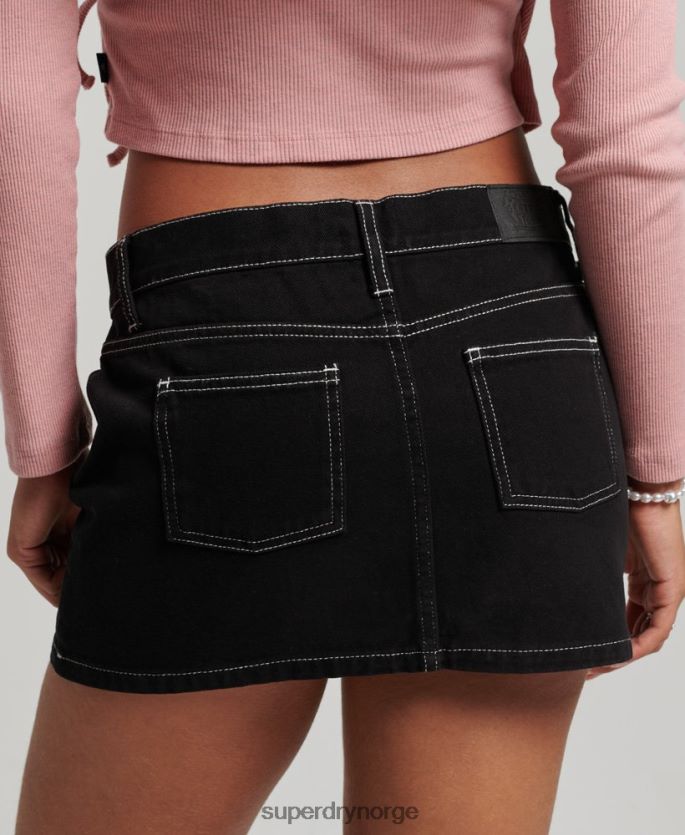 Superdry svart klær 86P46D4132 arbeidsklær miniskjørt kvinner
