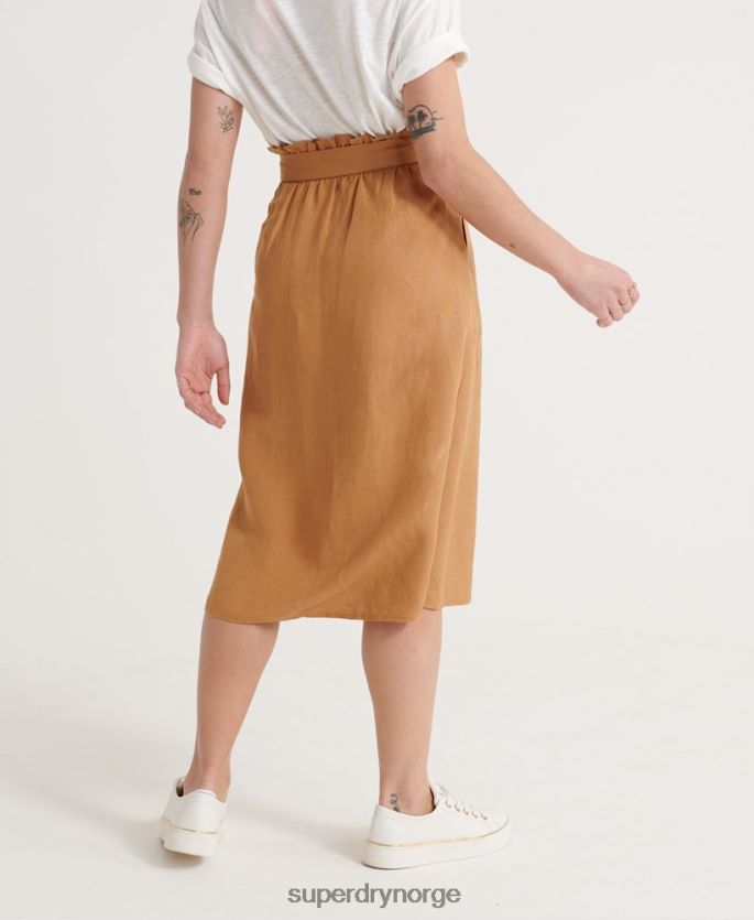 Superdry tan klær 86P46D4167 eden linskjørt kvinner