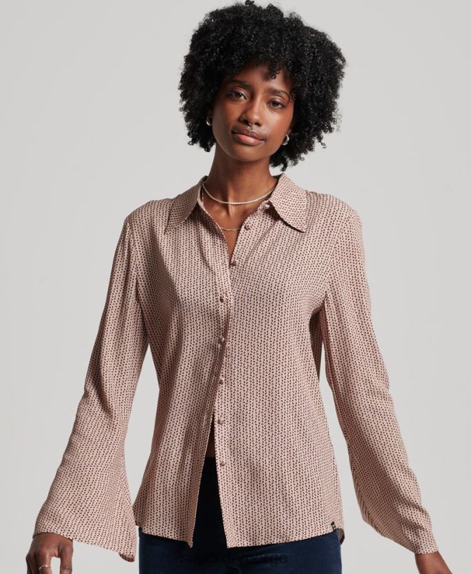 Superdry beige klær 86P46D2955 studios syttitallsskjorte kvinner