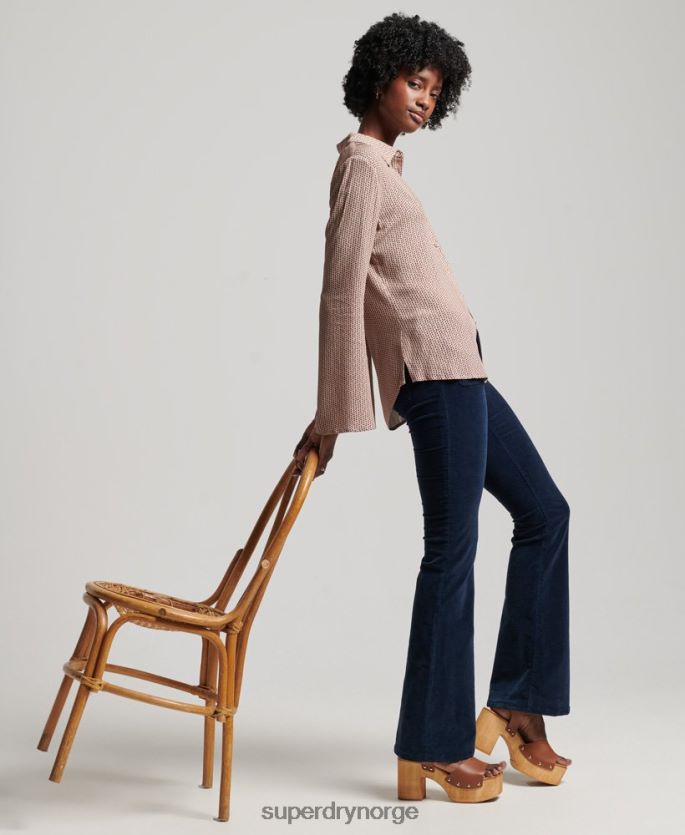 Superdry beige klær 86P46D2955 studios syttitallsskjorte kvinner